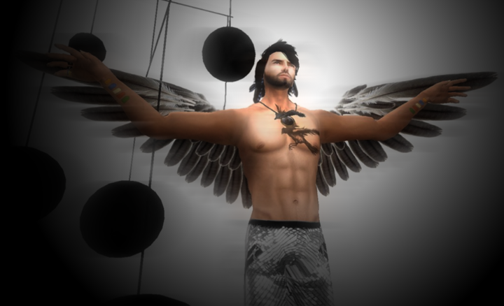 NECKLACE: Singing Moth – Wings (for Designers United.) TATTOO (chest): 